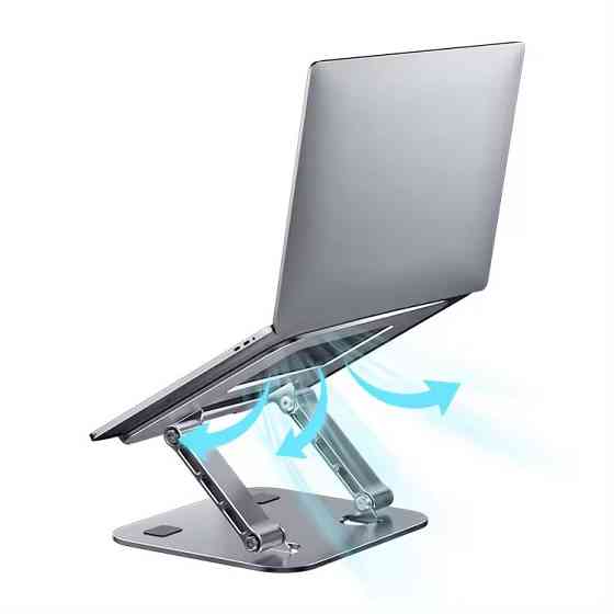 Подставка под ноутбук или планшет металлическая держатель холдер настольный для гаджетов с поворотом на 360 серая Каменец-Подольский