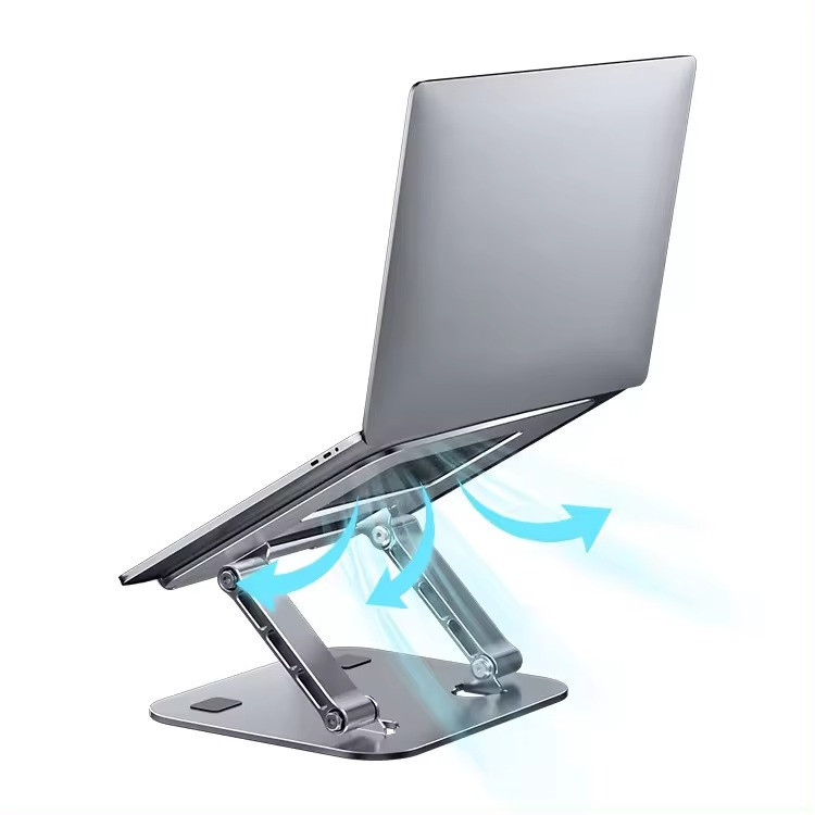 Подставка под ноутбук или планшет металлическая держатель холдер настольный для гаджетов с поворотом на 360 серая Каменец-Подольский - изображение 2