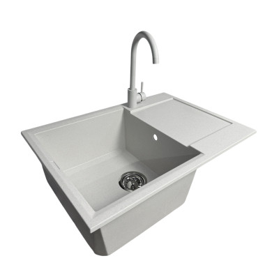 Мойка кухонная Adamant Horizon Medium Old Stone + змішувач (4824296104410) Винница - изображение 1