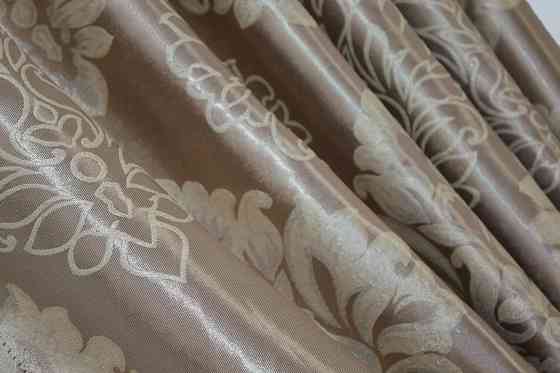 Двостороння тканина блекаут-софт, колекція "Корона" колір карамельний з бежевим 1280ш (А) Київ