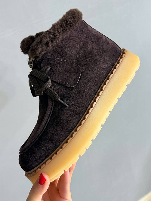 Черевики жіночі Hengji 68-6 замшеві на хутрі з опушкою коричневі, 41, 25,5 см Київ - фото 13