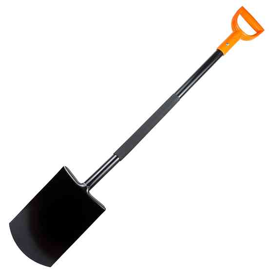 Лопата штыковая прямоугольная с металлической ручкой 290×195×1170мм 2.0кг FLORA (5045404) Ровно