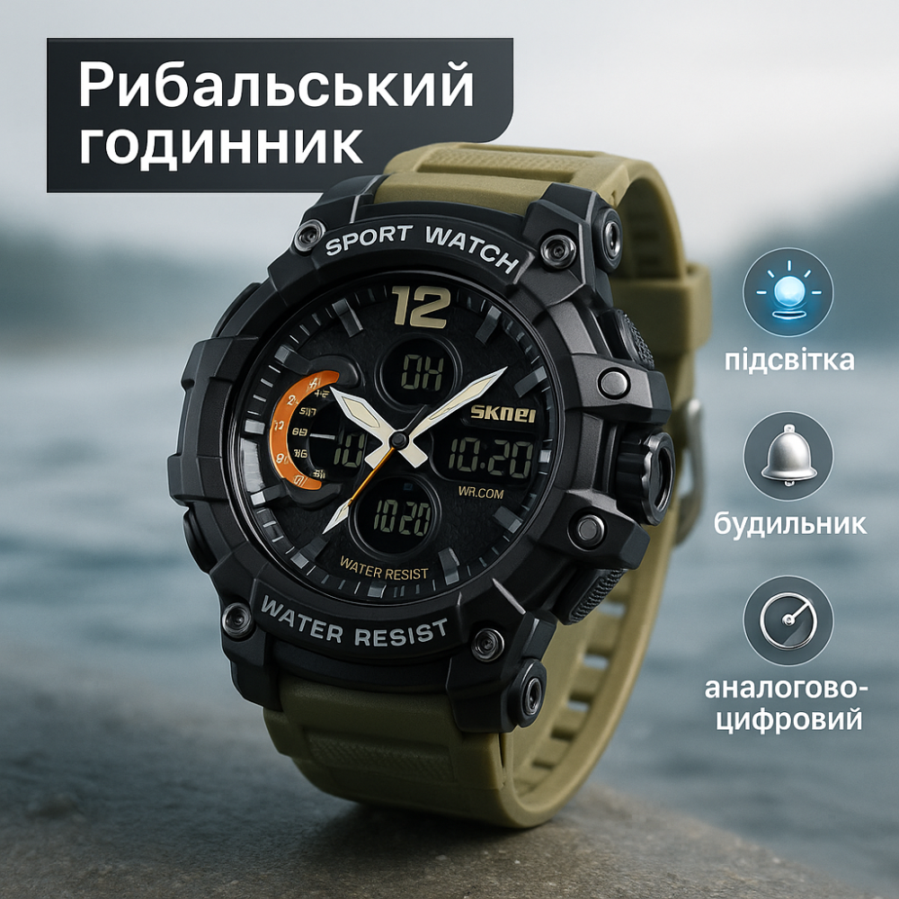 Водонепроницаемое часы SKMEI, Наручные часы для военных тактические часы военной тематики ZM-22 Львов - изображение 16