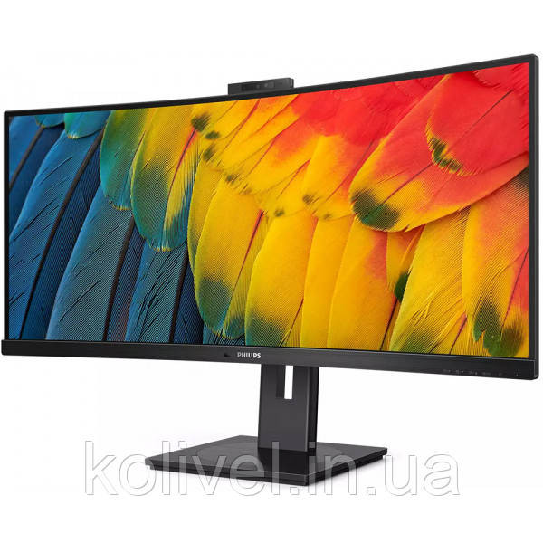 TFT 34" Philips 34B1U5600CH, WQHD, VA, 100Гц, вигнутий, HDMI, DP, USB-C, RJ-45, USB-hub, webcam, HAS Київ - фото 3