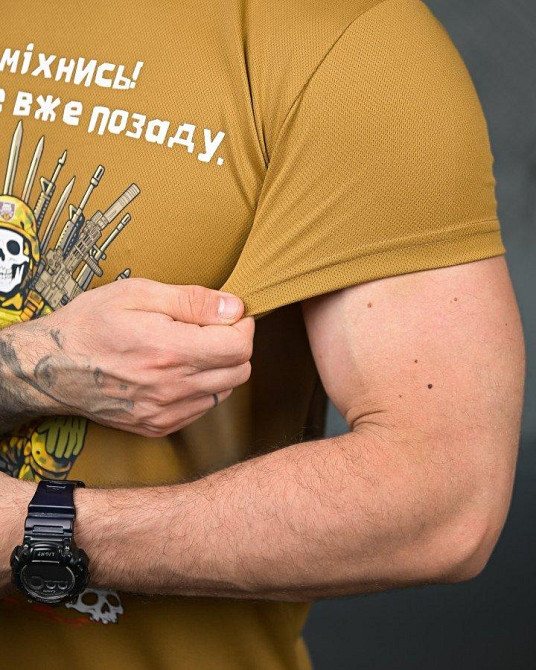 Тактическая потоотводящая футболка Посміхнись coyot ПП4683 Одесса - изображение 5