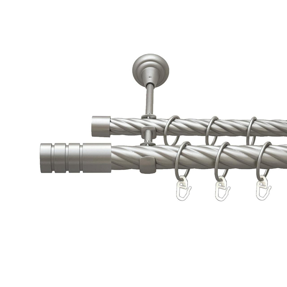 Карниз Orvit Модуло металевий дворядний відкритий скручена труба кільце металеве Сатин 25\19 мм 160 см Львов - изображение 1