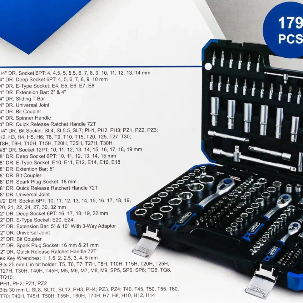 Набір інструментів 179 предметів 1/2", 3/8", 1/4" SCHEPPACH SCH-41793-5 Одеса - фото 5