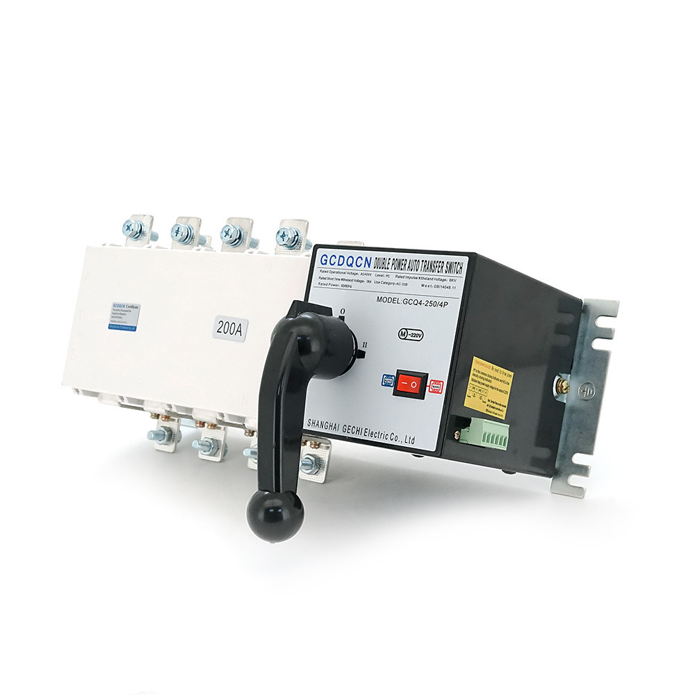 Автомат введення резерву (АВР) чотириполюсний GCQ4P200A , 220V/200A, Здатність, що вимикає KA: 6, Гвинтова фіксація, 360*177*165мм Київ - фото 1