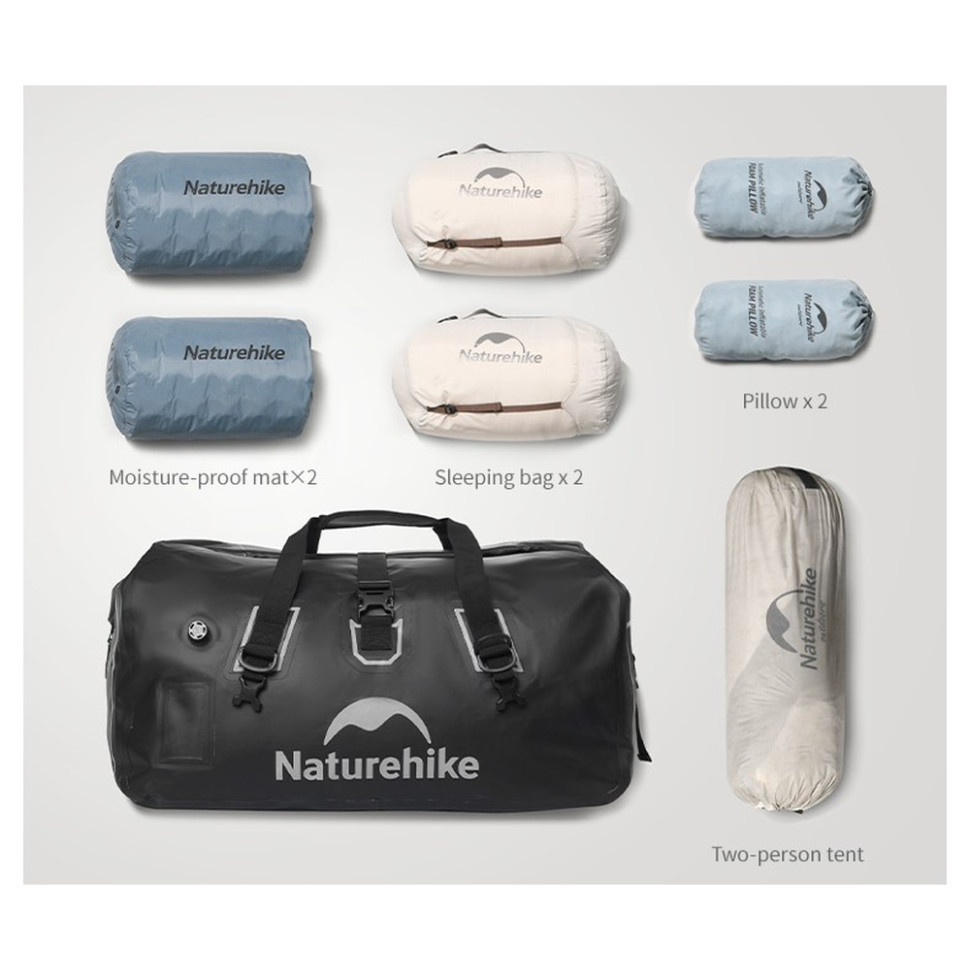 Водонепроникна дорожня сумка Naturehike CNK2450XB015, 90 л, чорна Київ - фото 4