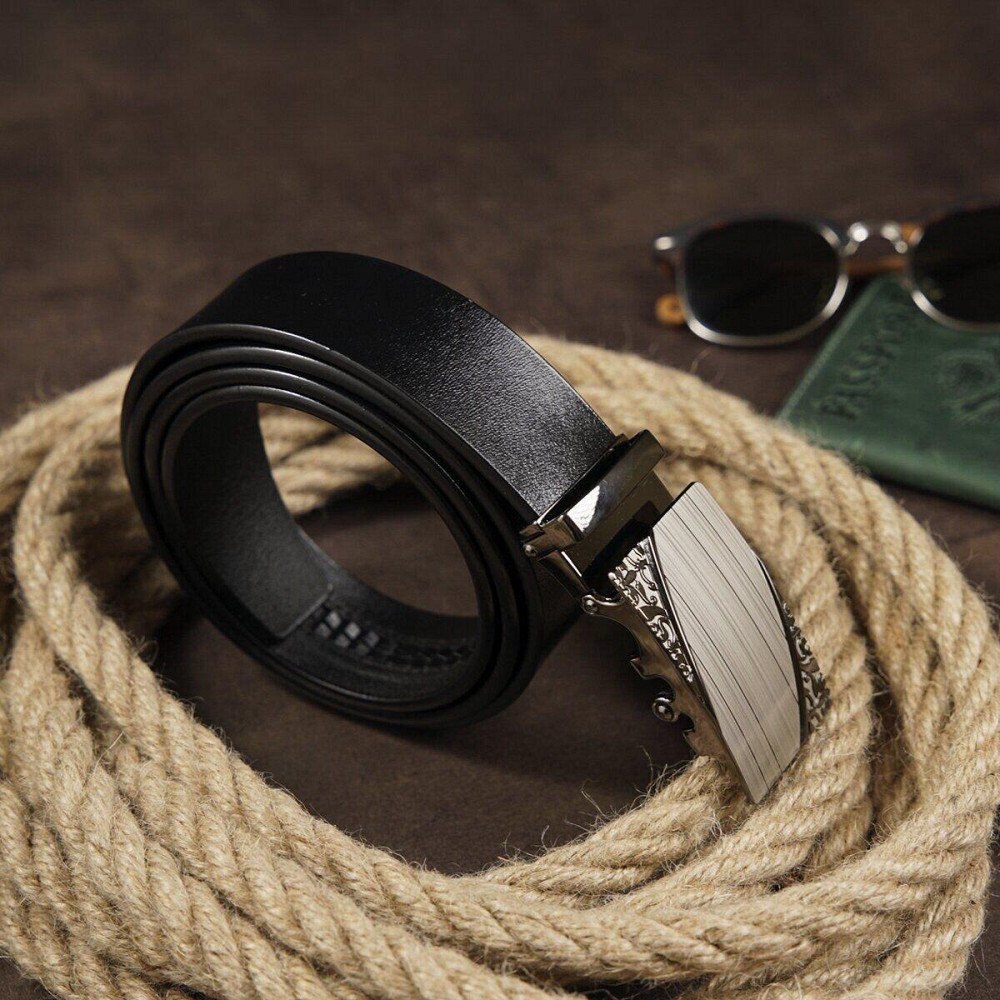 Ремінь з автоматичною пряжкою з візерунком Vintage 20251 Чорний Київ - фото 9