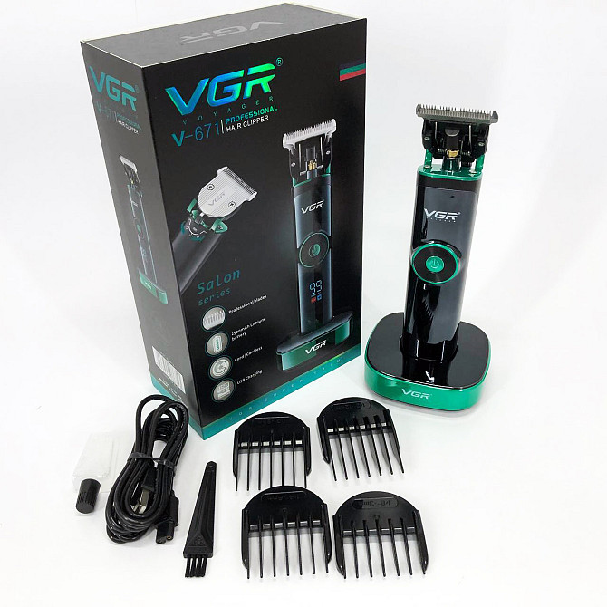Машинка для стрижки чоловіча VGR V-671, Миюча машинка для стрижки, Чоловічий триммер XW-745 для окантовки Київ - фото 6