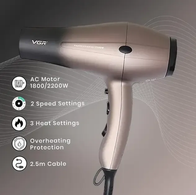 Фен для волос VGR V-463 2400Вт с ионизацией, 2 скорости, 2 температурных режима, холодный обдув Одесса - изображение 5