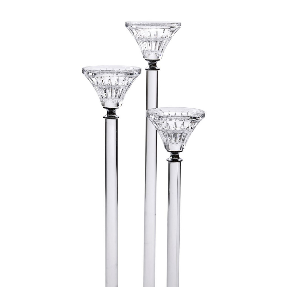 Yiwu Підсвічник скляний на 3 свічки 12×37 см підсвічник декоративний прозорий на ніжці HP-4-17 Коломия - фото 2