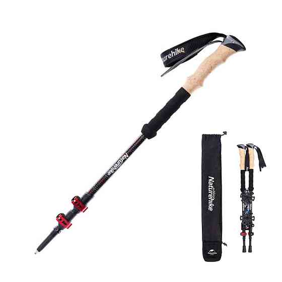 Трекінгові палиці Naturehike NH20DS003, 135 см, чорний/червоний, 2 шт Киев