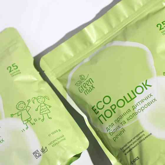 ЕКОпорошок дитячий для прання білих та кольорових речей Green Max 1000 г Київ
