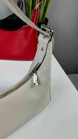 Женская кожаная сумочка, Стильная сумка из натуральной кожи, Маленькая бежевая сумка на плечеMasterSem Киев