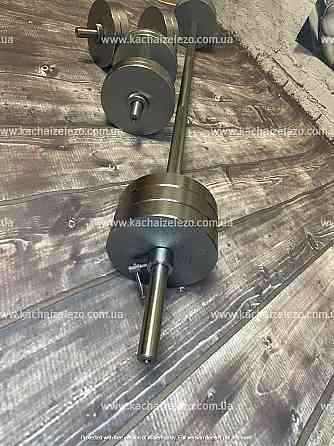 Штанга W-подібна + гантелі металеві 2 по 30 кг Набір 66 кг Гантелі, гирі, штанги та диски набірні Київ