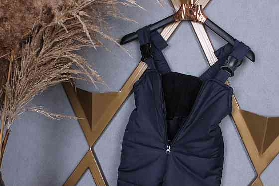 Детские штаны полукомбинезон черные 80,86,92,98,104110,116,122,128 Николаев