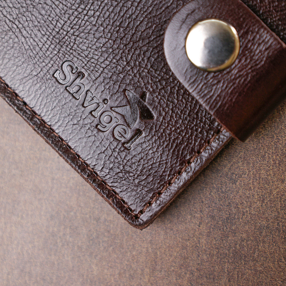 Универсальное мужское портмоне Shvigel 16464 Коричневый Киев - изображение 10