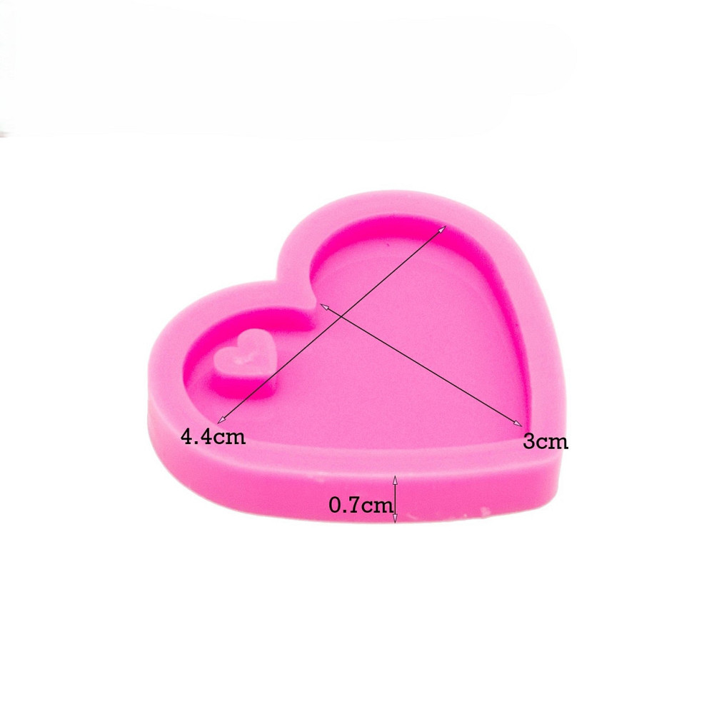 Молд силиконовый Сердце 44 на 30 мм розовый Киев - изображение 4