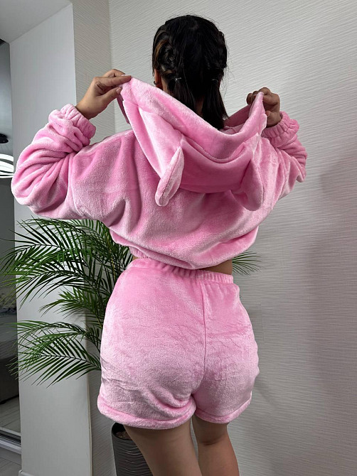 Жіноча тепла повсякденна махрова піжама щільна двостороння махра Барбі Одеса - фото 9