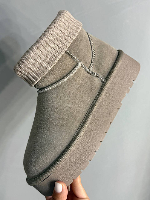 Угги женские Hengji 56-3 с манжетом носком на высокой подошве бежевые, 36, 23,5 см Киев - изображение 6