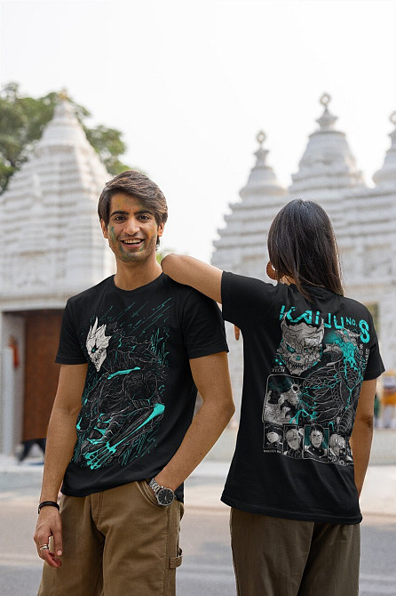 Футболка для хлопчика з аніме принтом Каіджу Но Міна Схіро оверсайз (зріст від 165 до 180) Чорний AnimeJ0028m Дніпро - фото 3