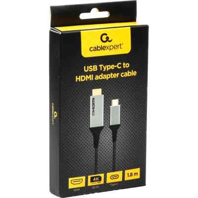 Кабель мультимедійний USB-C to HDMI M 1.8m 4K60Hz Cablexpert (A-CM-HDMIM4K-1.8M) Вінниця