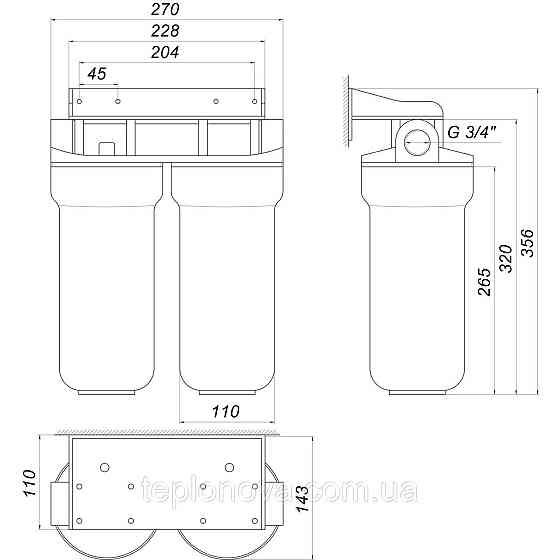 Система 2-х ступенчатой очистки Optima OP-02, 3/4″ Черновцы