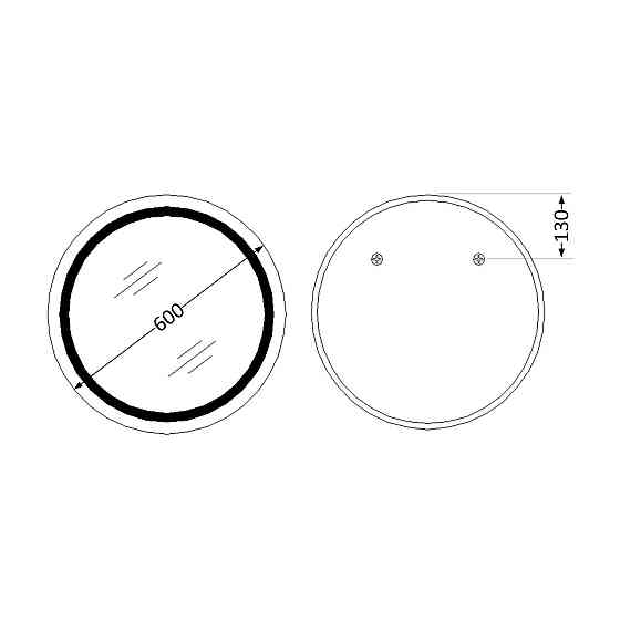 Дзеркало Qtap Taurus R600 з LED-підсвіткою Touch, з антизапотіванням, з димером, рев. темп. кольору (3000-6500 K) QT2478R607 Київ