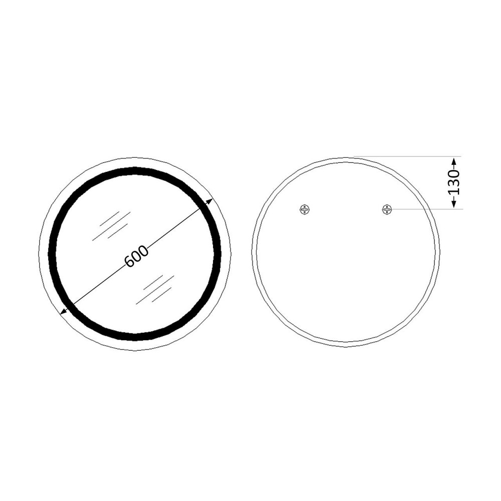 Дзеркало Qtap Taurus R600 з LED-підсвіткою Touch, з антизапотіванням, з димером, рев. темп. кольору (3000-6500 K) QT2478R607 Київ - фото 2