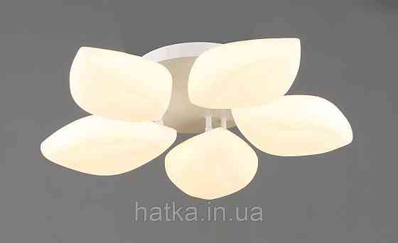 Люстра стельова світлодіодна VALESO 5 плафонів LED 60W Білий Сталь Акрил 3000K+6500K YH1411/5 Київ