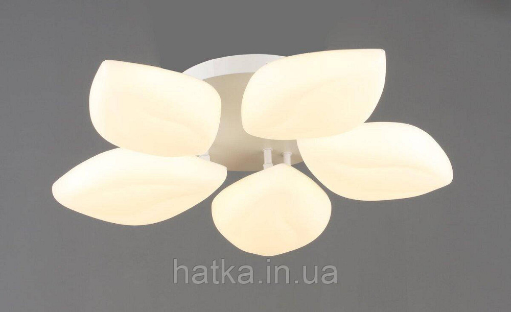 Люстра стельова світлодіодна VALESO 5 плафонів LED 60W Білий Сталь Акрил 3000K+6500K YH1411/5 Київ - фото 1