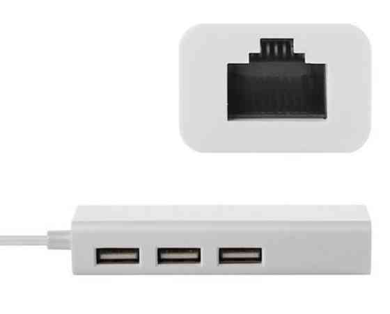 Хаб USB 2.0 Type-C -> 3xUSB 2.0 + RJ45 Fast Ethernet White Вінниця