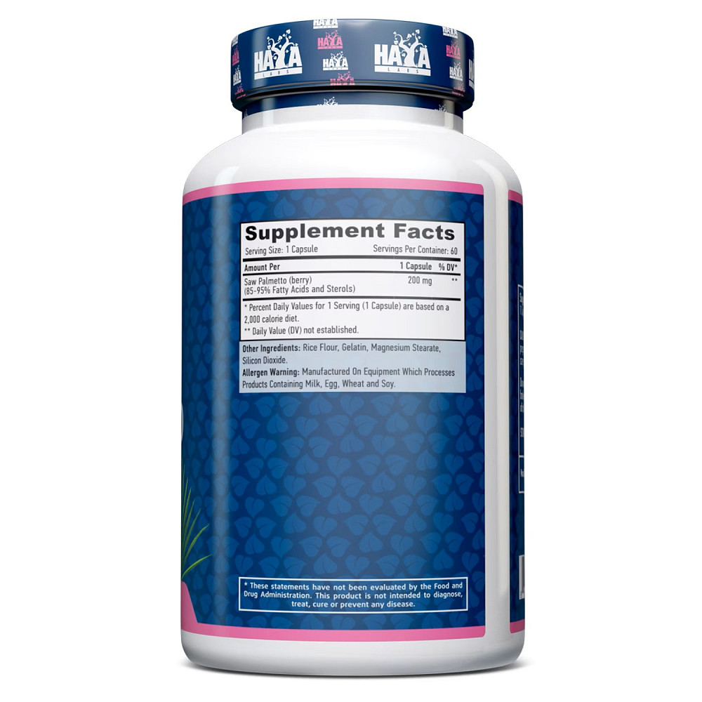 Со пальметто Haya Labs Saw Palmetto 200mg 60 caps Луцьк - фото 2