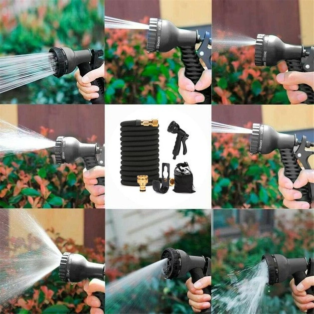 Шланг садовий для поливу 15.2 м набір для поливу з розпилювачем, гнучкий, що розтягується, для саду та городу Кам'янець-Подільський - фото 7