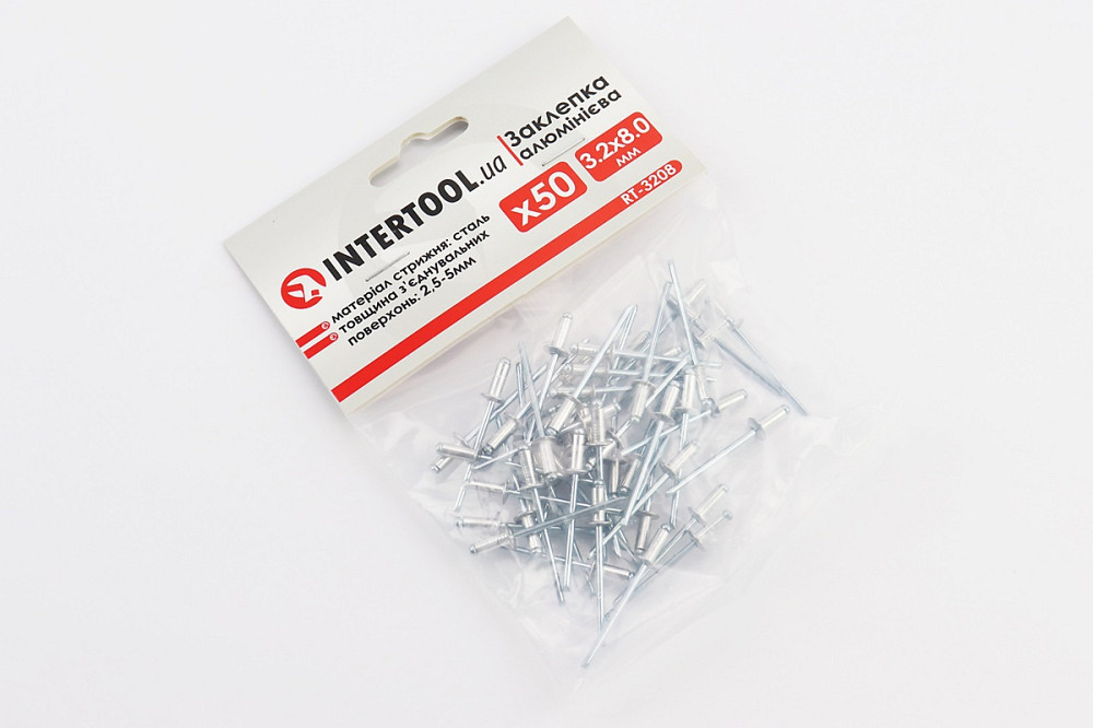 Заклепки алюмінієві 3,2х8мм к-кт 50шт RT-3208 Київ - фото 2