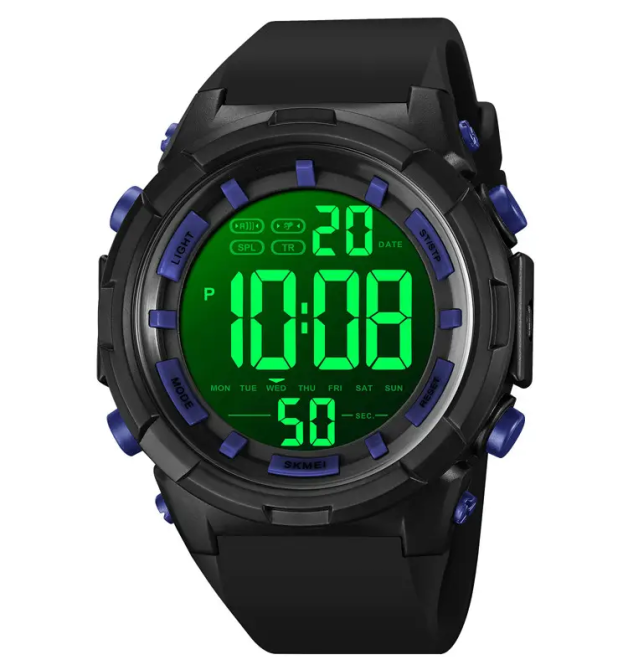 Чоловічий наручний годинник Skmei 1845 (Чорний з синім) Вінниця - фото 3