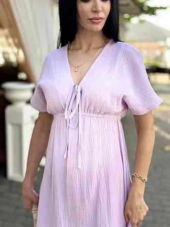 Довга муслінова сукня "Lira" | Норма і батал Ліловий, 54-56 Київ