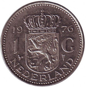 Монета 1 гульден. 1976 год, Нидерланды. Полтава - изображение 1