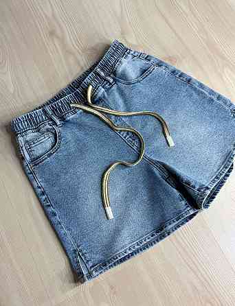 Шорты женские джинсовые Liana 4-028 4-029 с резинкой на талии большие размеры голубые, голубой, З4, 34, 98 см, 117 см Киев