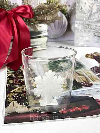 Кухоль чашка подвійне скло Olens "Сніжинка" 360 мл Ручне миття 102-1177 Київ