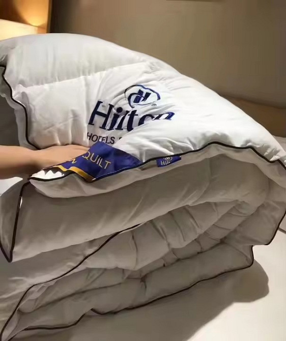 Одеяло односпальное белое Hilton 150×200 см.Гостиничное для дома и гостиниц 2кг,силиконовый наполнитель Каменец-Подольский - изображение 2