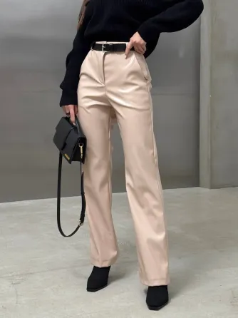 Женские кожаные брюки Palazzo теплые на флисе Харьков