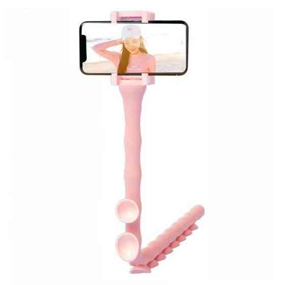 Гибкий держатель для телефона с присосками универсальный Cute Worm Lazy Holder. IH-339 Цвет: розовый Киев
