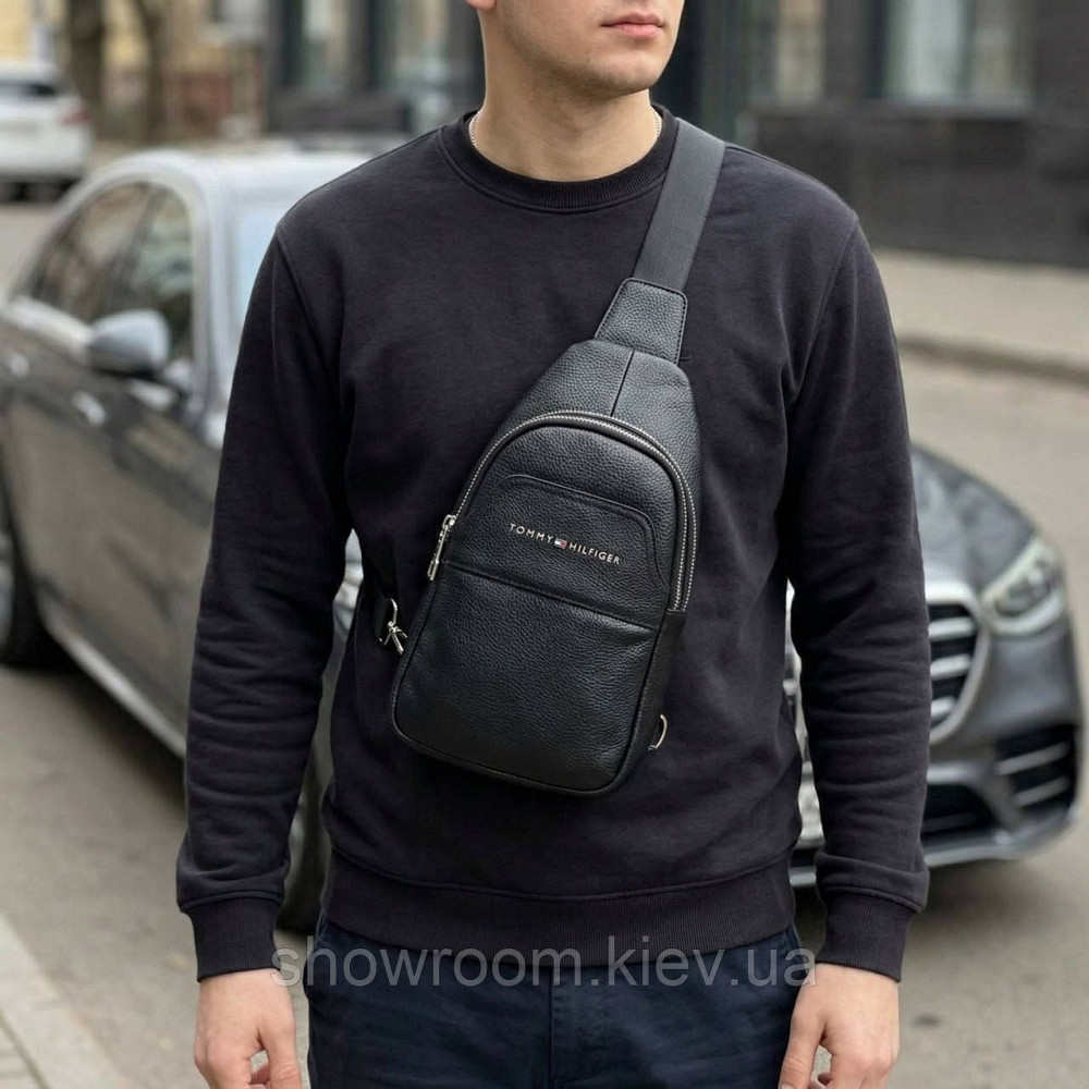 Мужская сумка на грудь (слинг), бананка Tommy Hilfiger (2325-3) LUX Киев - изображение 5