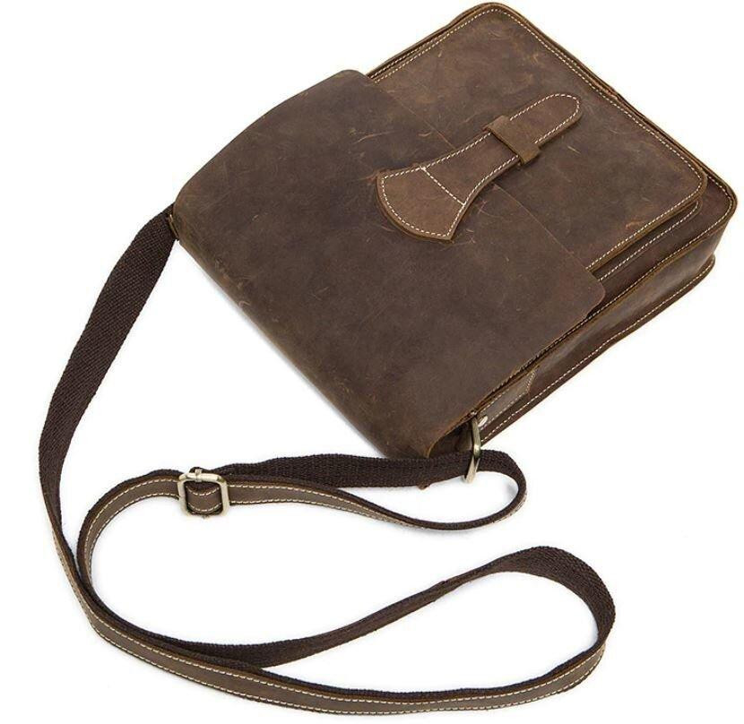 Сумка мужская вертикальная Коричневая (Vintage) Киев - изображение 11