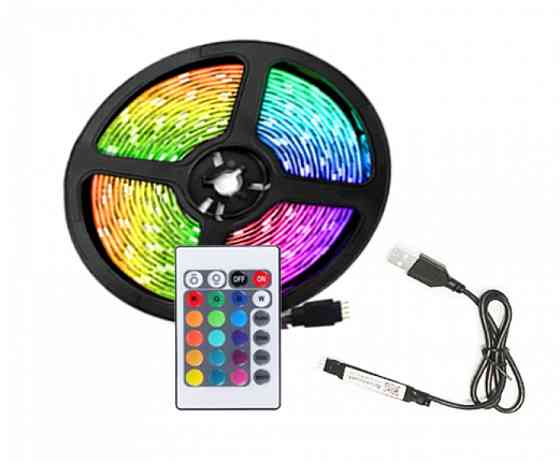 Светодиодная LED лента 5 м с пультом питание от usb Винница