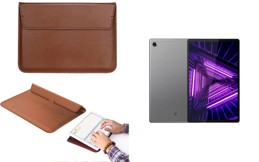 Чохол-конверт VitoCase для Lenovo Tab M10 FHD Plus (2nd Gen), з функцією підставки для планшета Коричневий Київ - фото 1