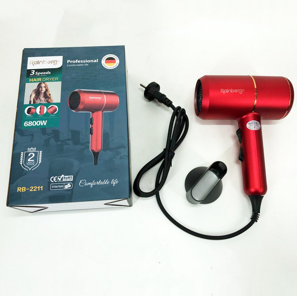 Фен звичайний для укладання волосся Rainberg, Фен з режимом іонізації, Фени для сушіння волосся XY-36 Івано-Франківськ - фото 7